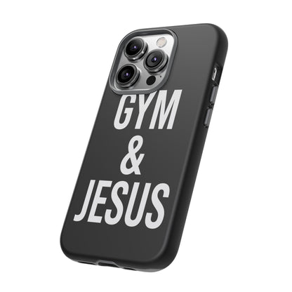 Gym & Jesus Phone Case Christian Faith Workout Gym Motivation Case