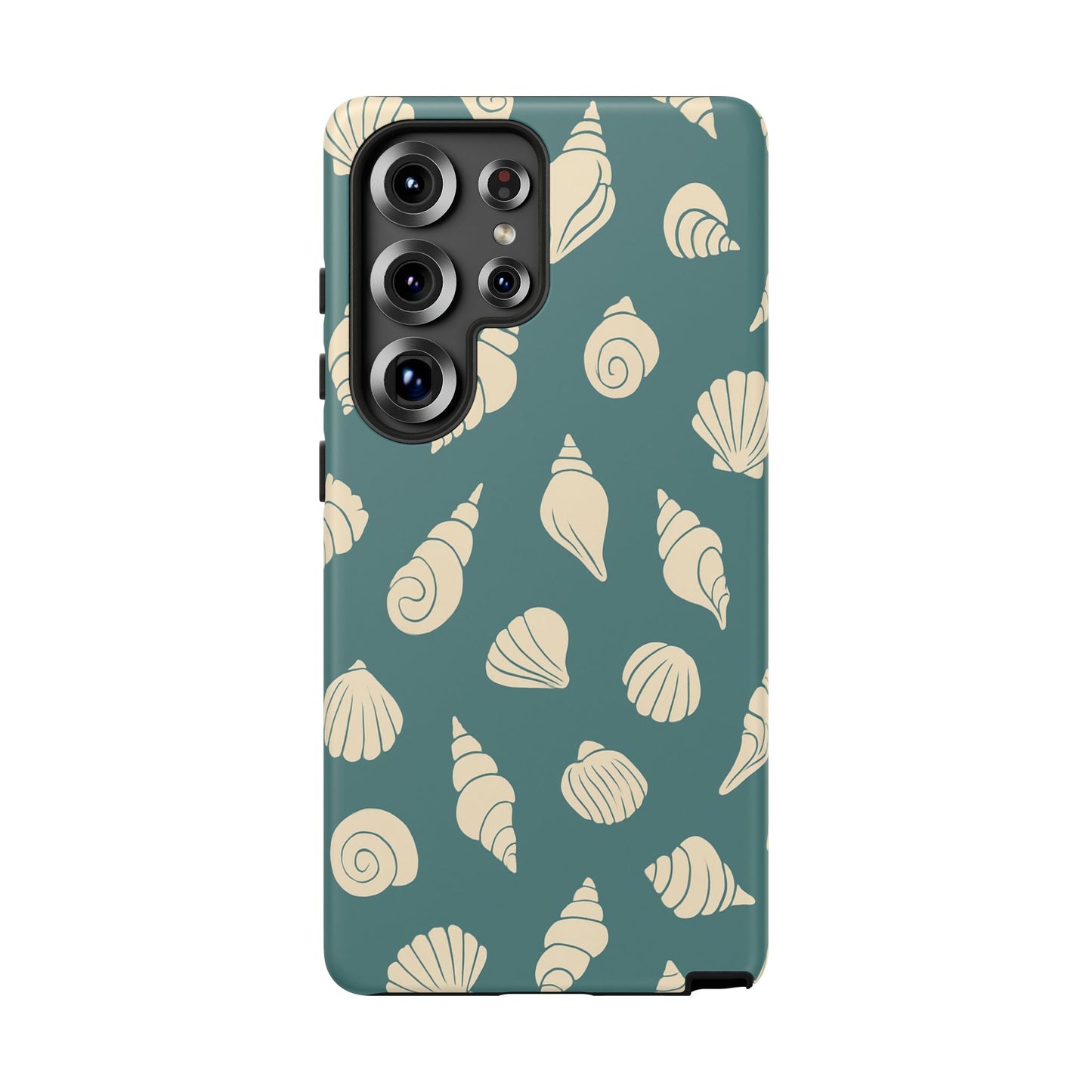 Seashell Pattern Phone Case | Teal Coastal Shells Tough Case for Iphone, Samsung Galaxy and Pixel