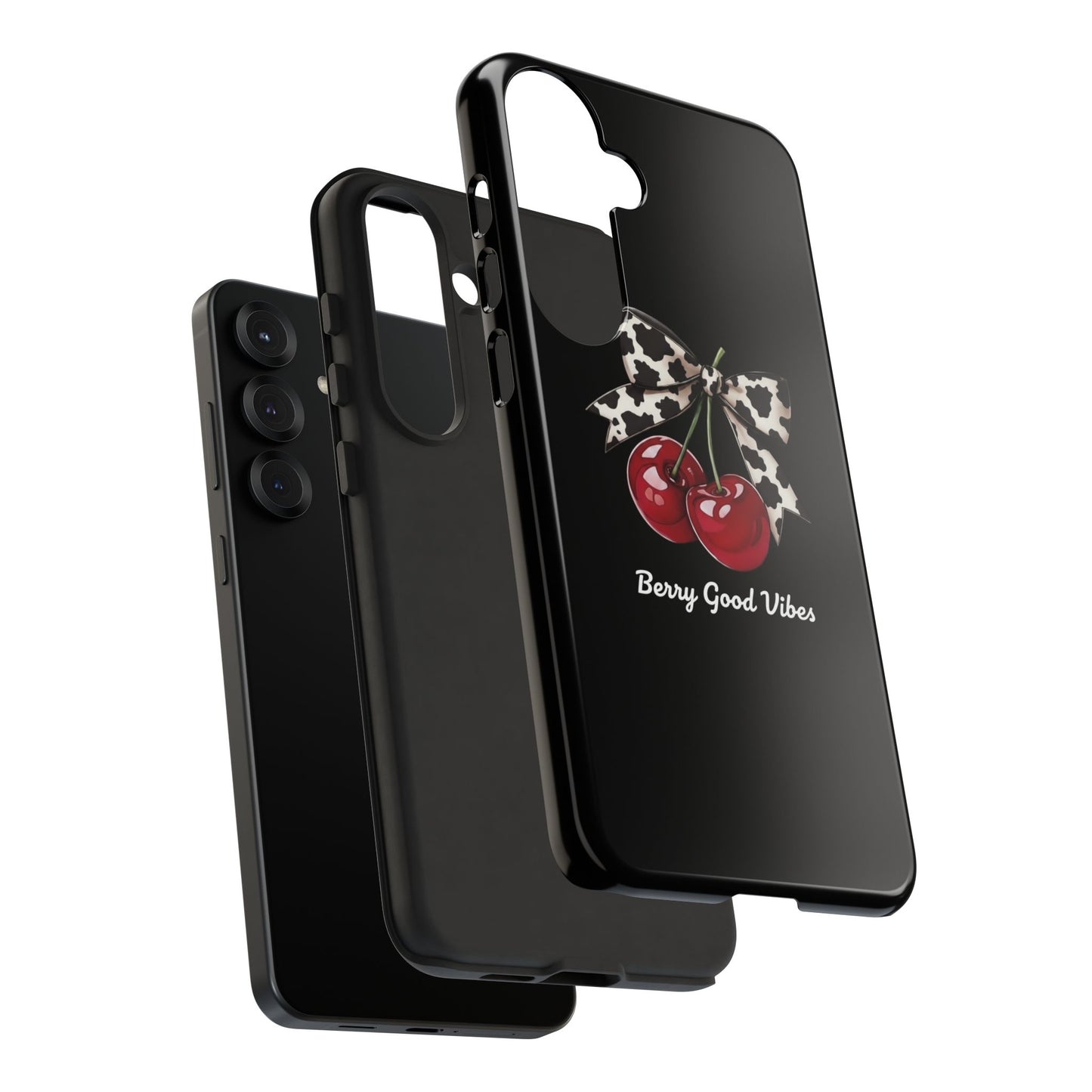 Cherry Cow Print Phone Case | Coquette Bow Aesthetic iPhone & Samsung Tough Case