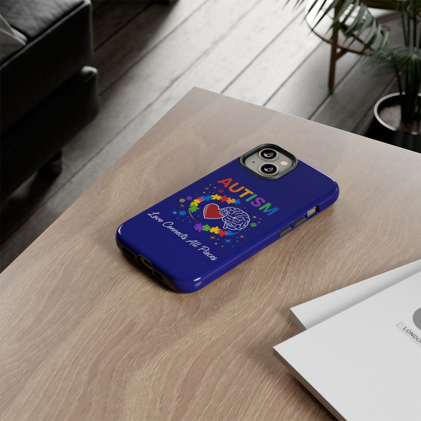 Autism Awareness Tough Case – "Love Connects All Pieces" Phone Case for Iphone, Samsung Galaxy and Pixel