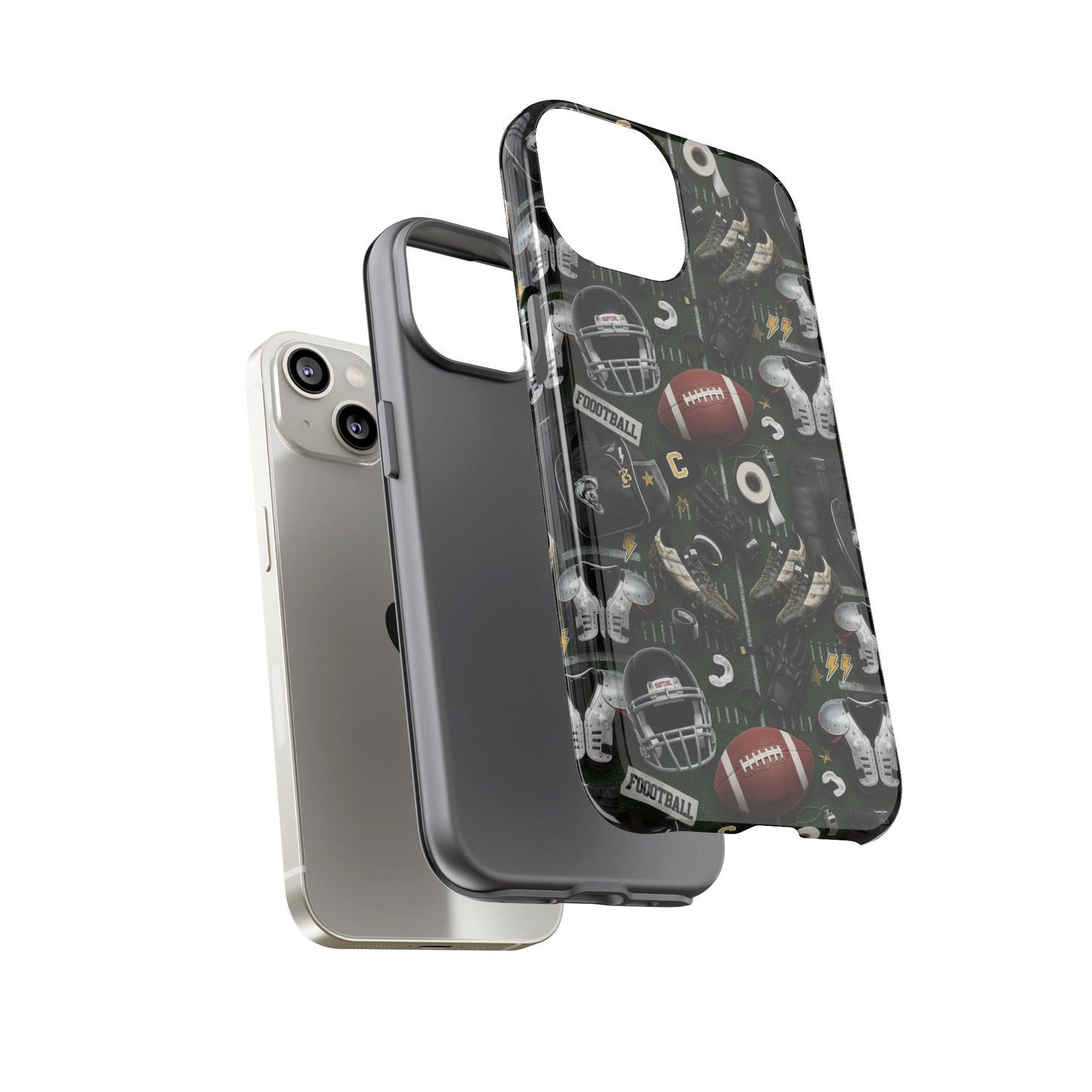 Football Pattern Phone Case – Sports Fan Tough Protective Game Day Case