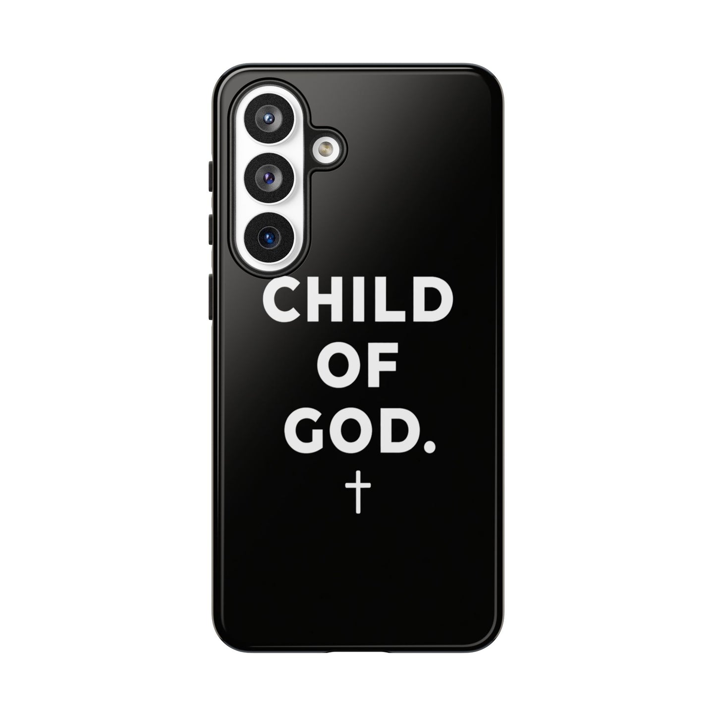 Child of God Phone Case Christian Black Aesthetic Cross Tough Cover