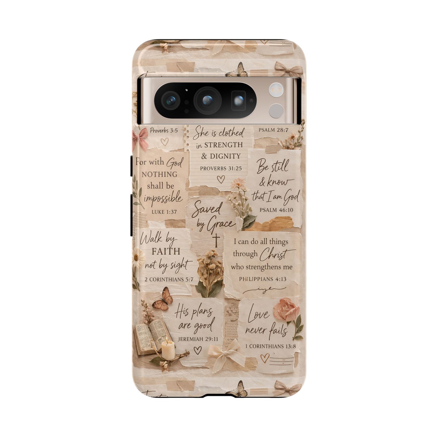 Christian Bible Verse Phone Case | Faith Scripture Aesthetic Floral Christian Case