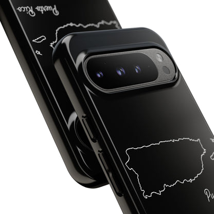 Puerto Rico Outline Phone Case – Minimal Country Map Tough Case (iPhone, Samsung, Pixel)