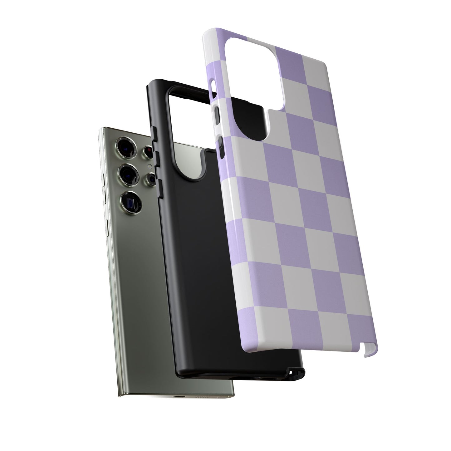 Lavender Checkerboard Phone Case | Pastel Aesthetic Checkered iPhone & Samsung Tough Case