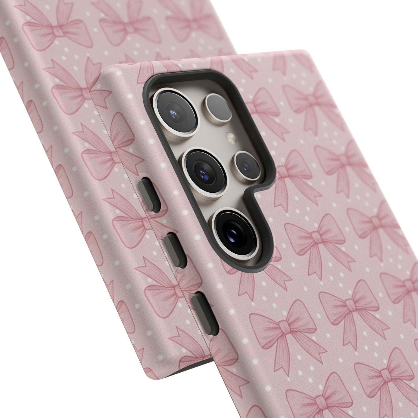 Pink Bow Pattern Phone Case – Soft Coquette Aesthetic Tough Case