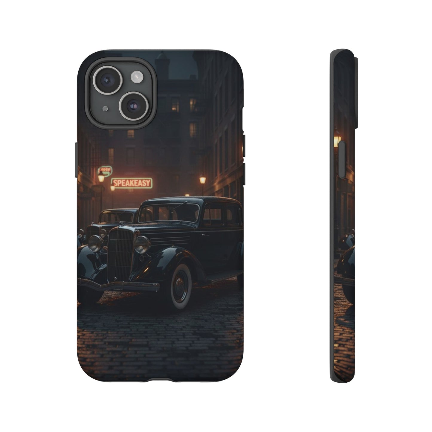 Vintage Classic Car Phone Case | Retro Noir Aesthetic | 1930s Street Scene Tough Case for iPhone & Samsung