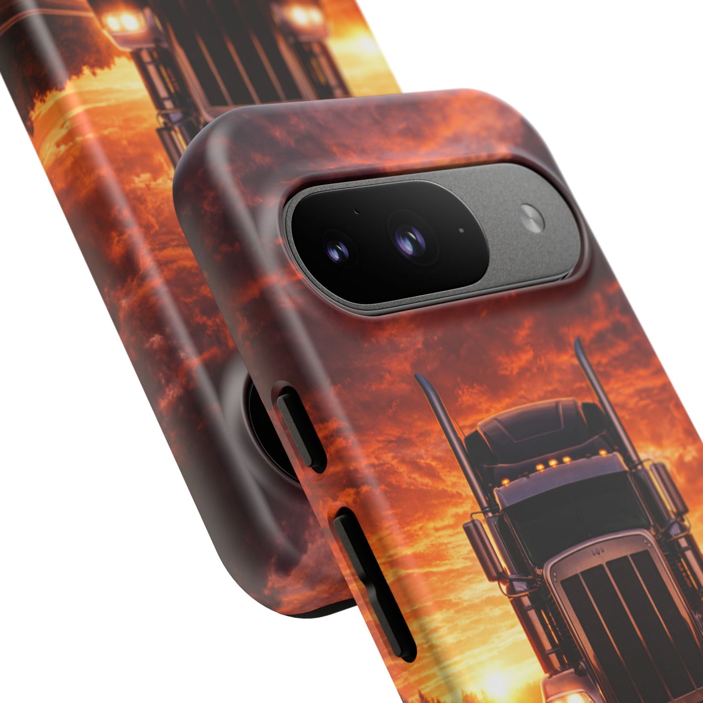 Big Rig Truck Phone Case Sunset Highway Semi Truck iPhone Samsung Cover