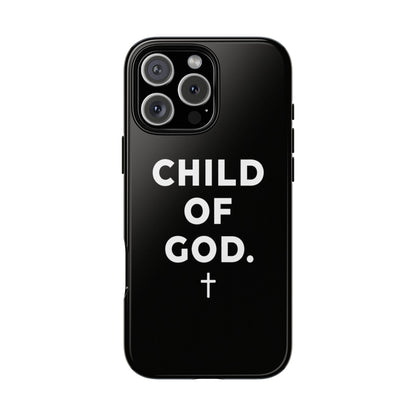 Child of God Phone Case Christian Black Aesthetic Cross Tough Cover