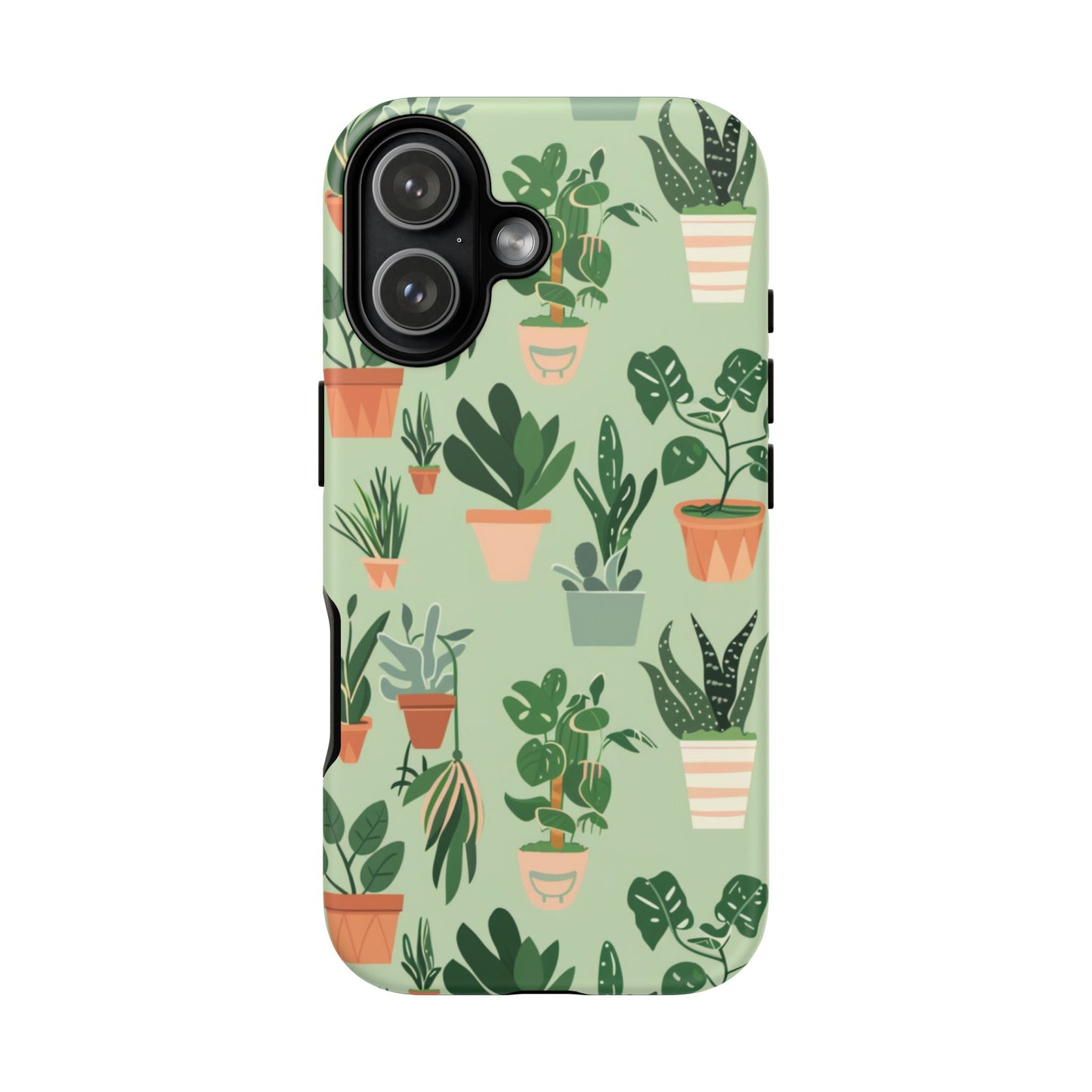 Plant Lover Phone Case | Cute Potted Plants Pattern | Botanical Aesthetic Tough Case
