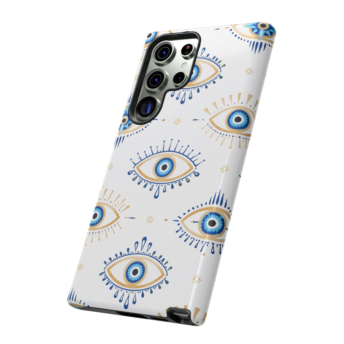 Blue Evil Eye Phone Case – Protective Slim Shockproof Cover for Iphone, Samsung Galaxy and Pixel