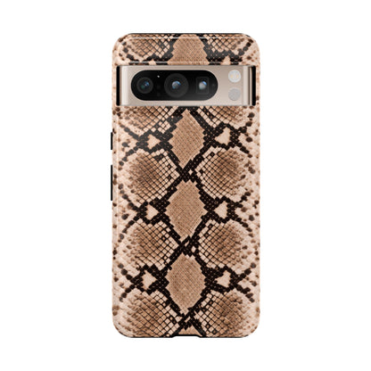 Snake Print Phone Case – Brown Python Pattern Slim Protective Cover for Iphone, Samsung Galaxy and Pixel