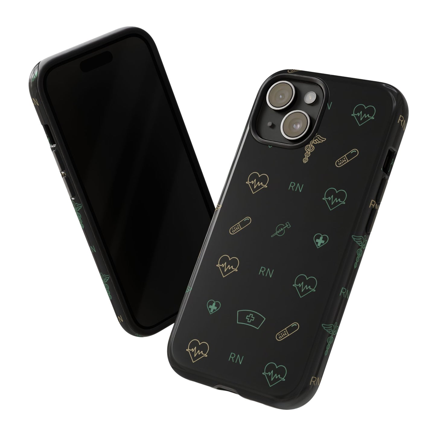 RN Nurse Phone Case – Minimal Medical Icon Pattern Healthcare Worker Tough Case