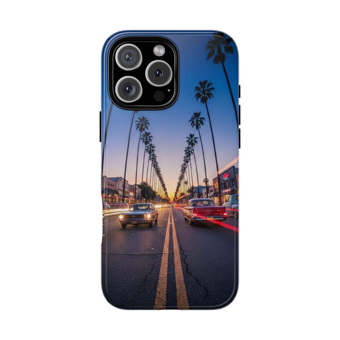 LA Sunset Boulevard Phone Case | Palm Tree Sunset Aesthetic | City Night Tough Case