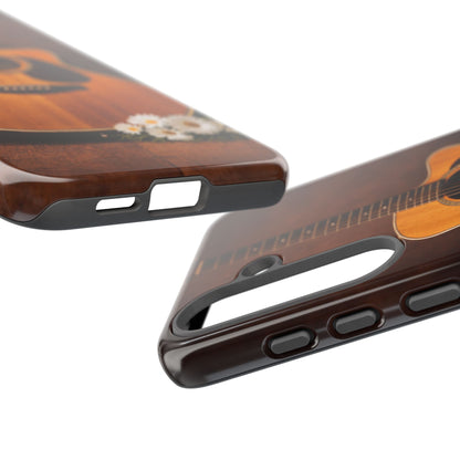 Acoustic Guitar Daisy Phone Case | Rustic Music Lover Tough Cover