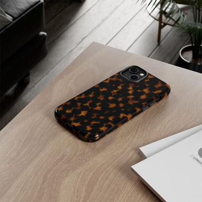 Tortoiseshell Pattern Tough Phone Case | Classic Leopard-Style Protective Cover