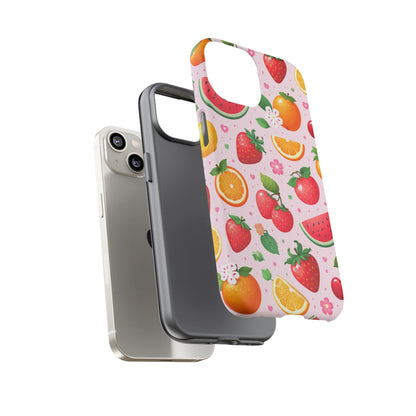 Fruit Phone Case – Tough Shockproof, Strawberry Cherry Citrus Summer Design for Iphone, Samsung Galaxy and Pixel