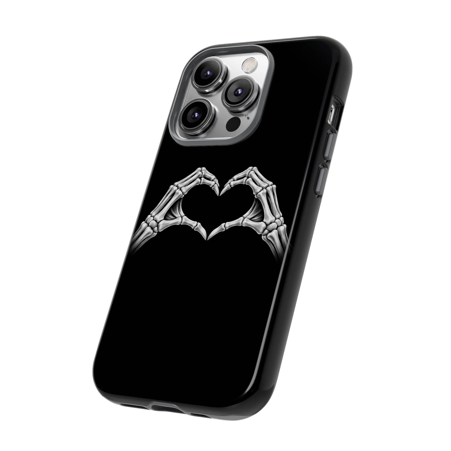 Skeleton Hands Heart Phone Case | Gothic Black Protective Cover