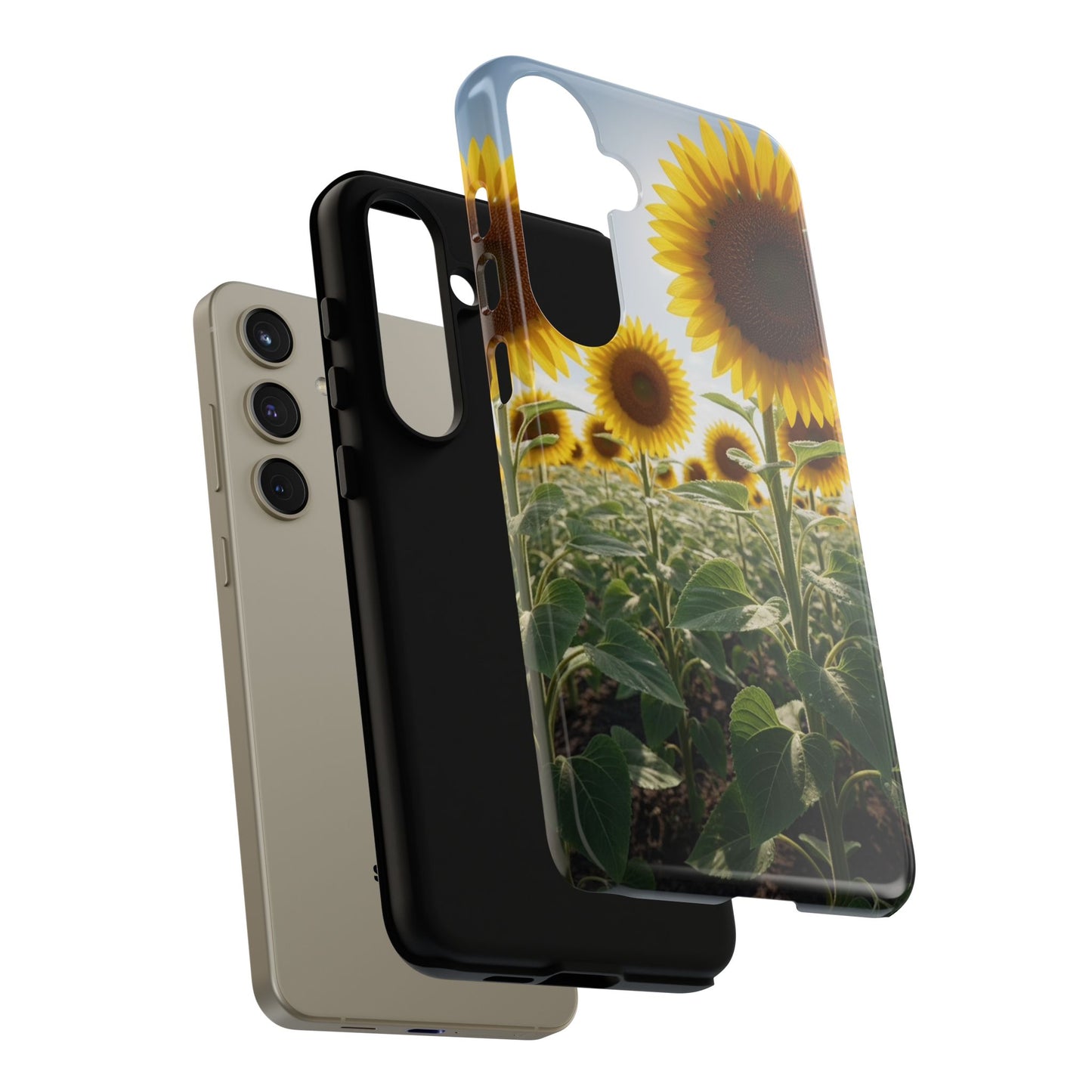 Sunflower Field Phone Case | Golden Hour Floral Aesthetic | Bright Summer Tough Case