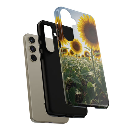 Sunflower Field Phone Case | Golden Hour Floral Aesthetic | Bright Summer Tough Case