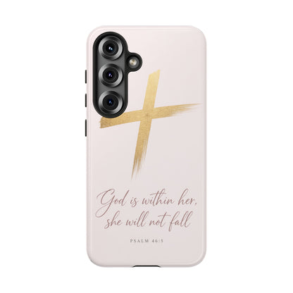 Psalm 46:5 God Is Within Her Christian Cross Phone Case Faith Gift