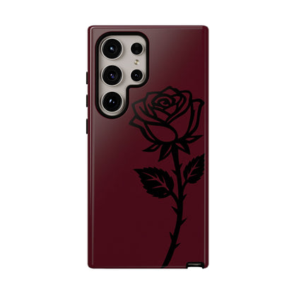 Black Rose Burgundy iPhone Case | Dark Aesthetic Shockproof Protective Cover