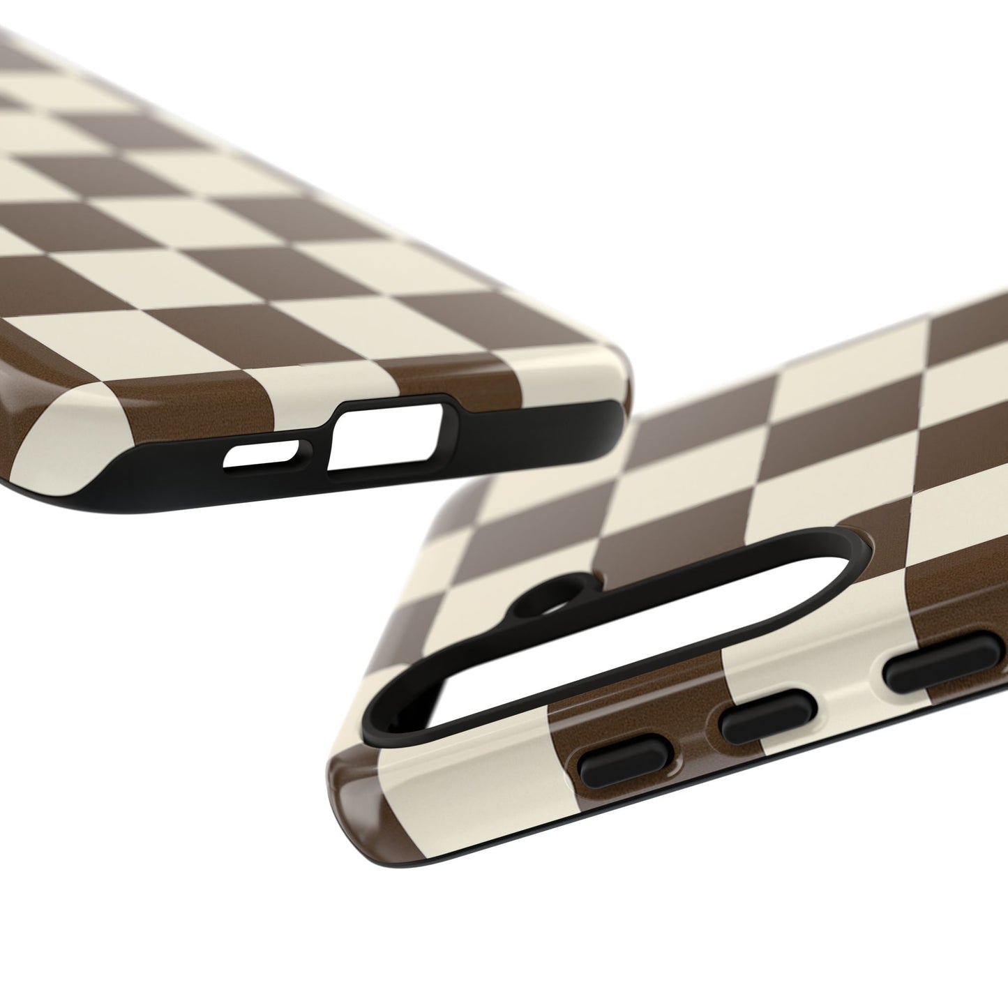 Mocha Checkerboard Phone Case | Neutral Aesthetic Tough Case