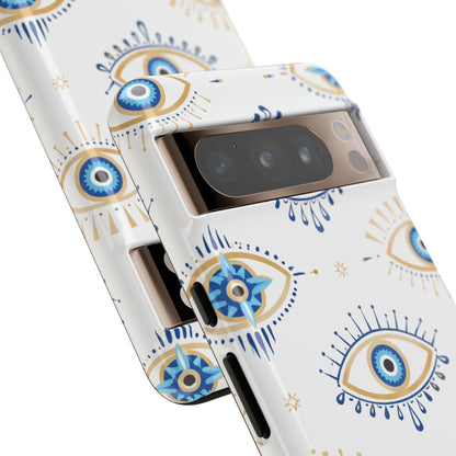 Blue Evil Eye Phone Case – Protective Slim Shockproof Cover for Iphone, Samsung Galaxy and Pixel