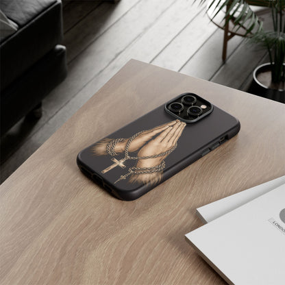 Praying Hands Cross Phone Case – Christian Faith Scripture Cover