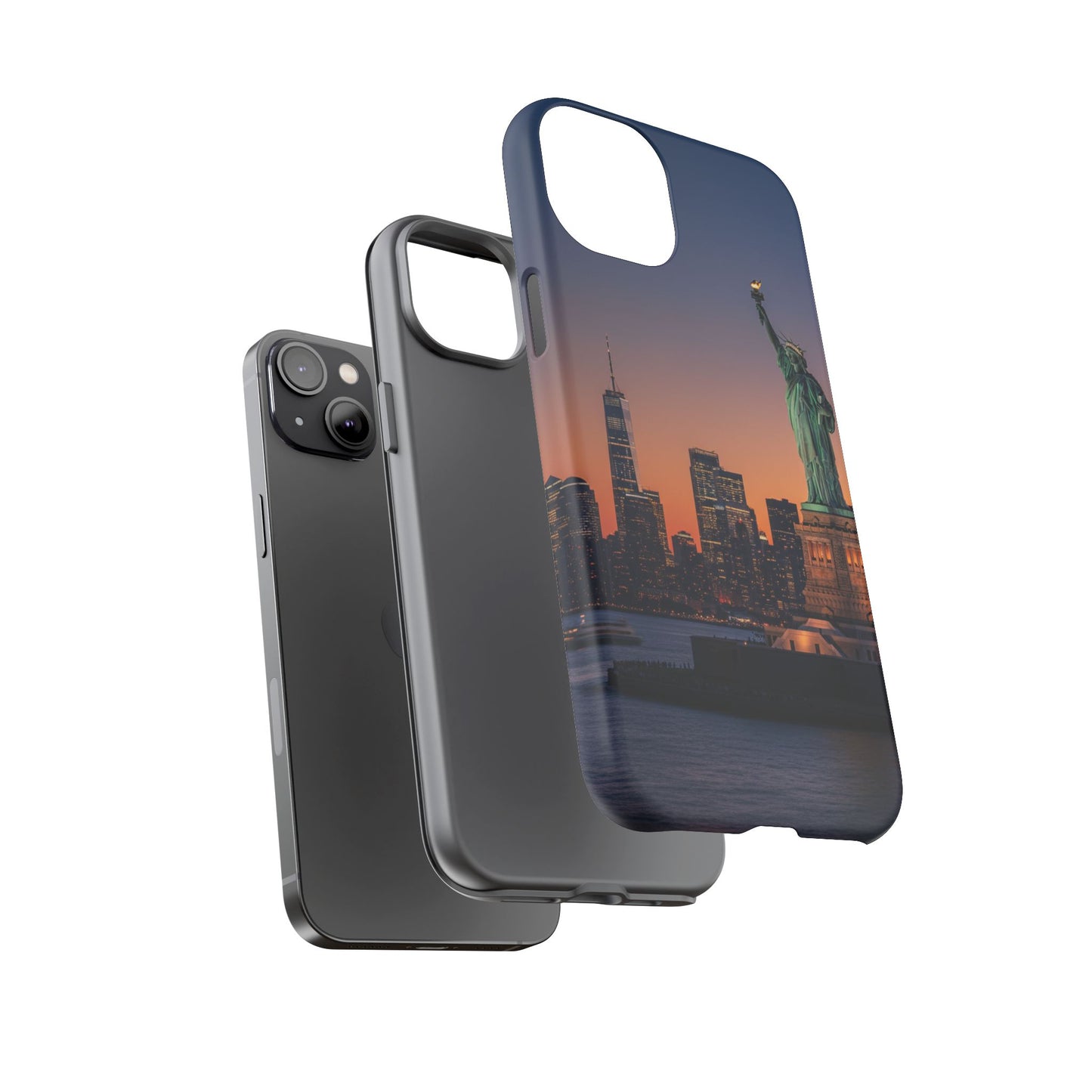Statue of Liberty Sunset Phone Case – New York City Skyline Travel Aesthetic Tough Case