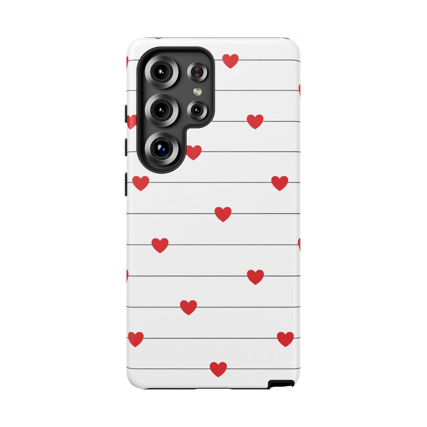Red Heart Stripe iPhone Case | Tough Shockproof Love Aesthetic Cover