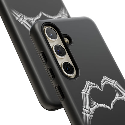 Skeleton Hands Heart Phone Case | Gothic Black Protective Cover