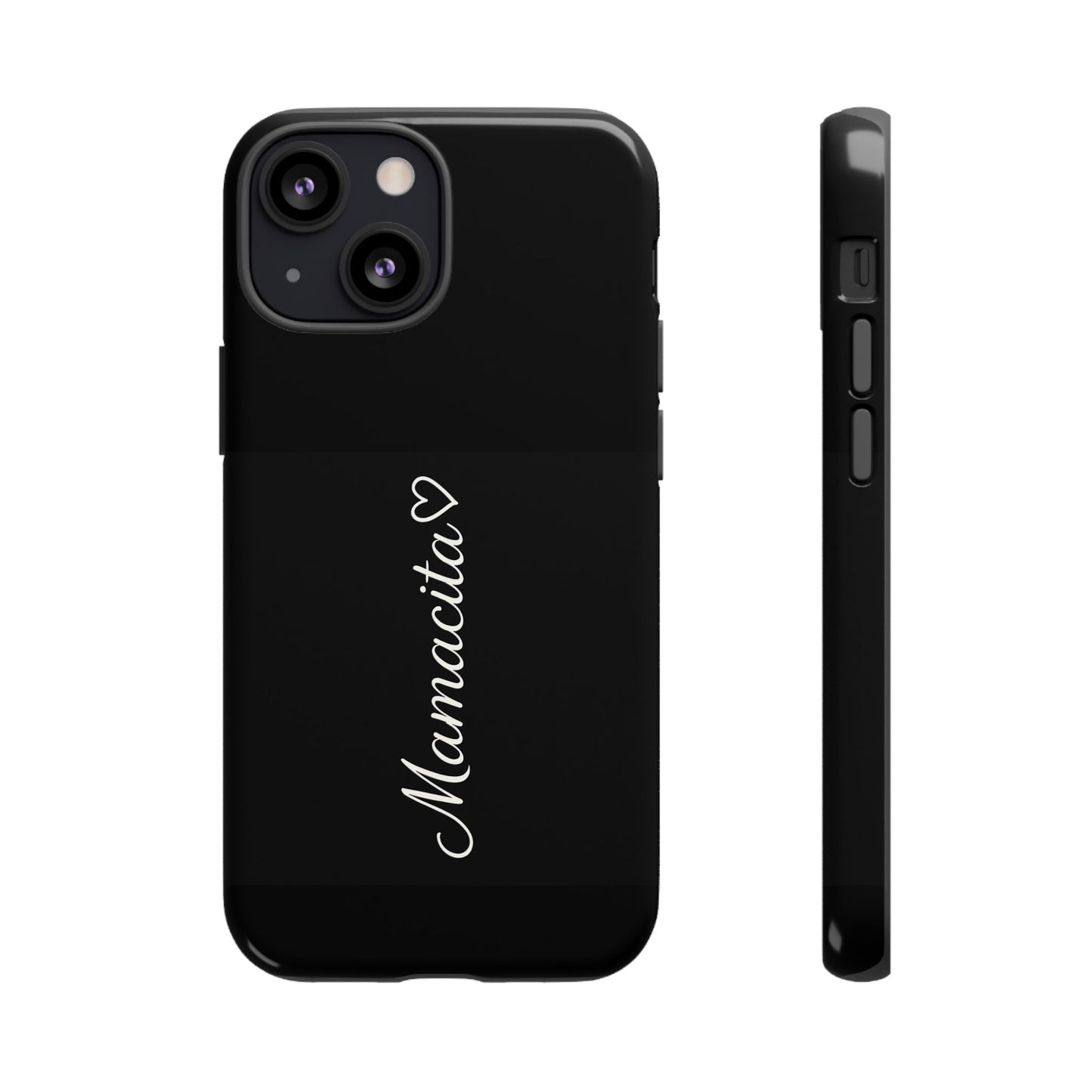 Mamacita Script Phone Case | Minimal Black Tough Case | Sleek Aesthetic Cover