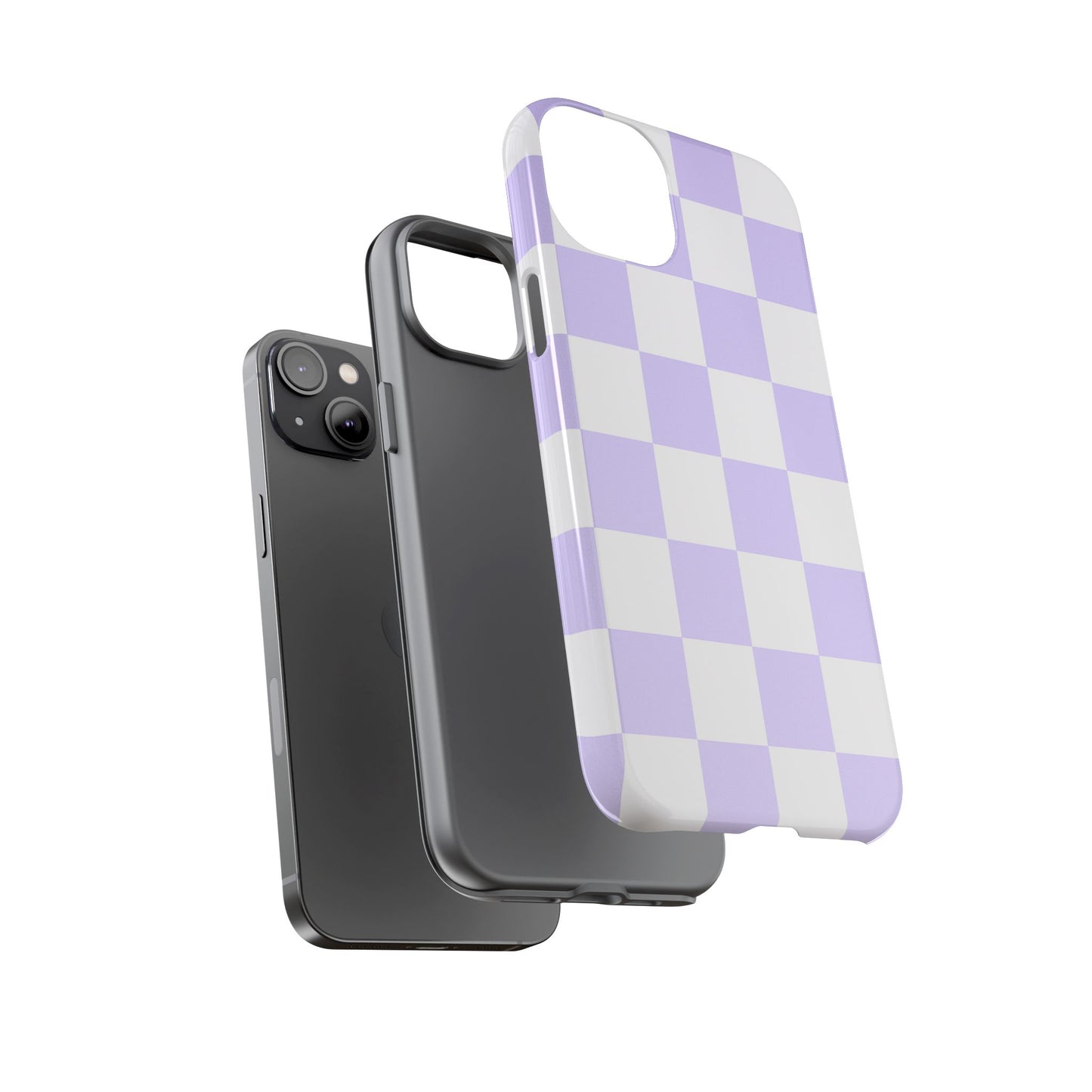 Lavender Checkerboard Phone Case | Pastel Aesthetic Checkered iPhone & Samsung Tough Case