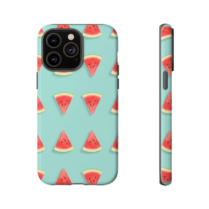 Watermelon Phone Case – Pastel Blue Summer Fruit Tough Case (iPhone, Samsung, Pixel)