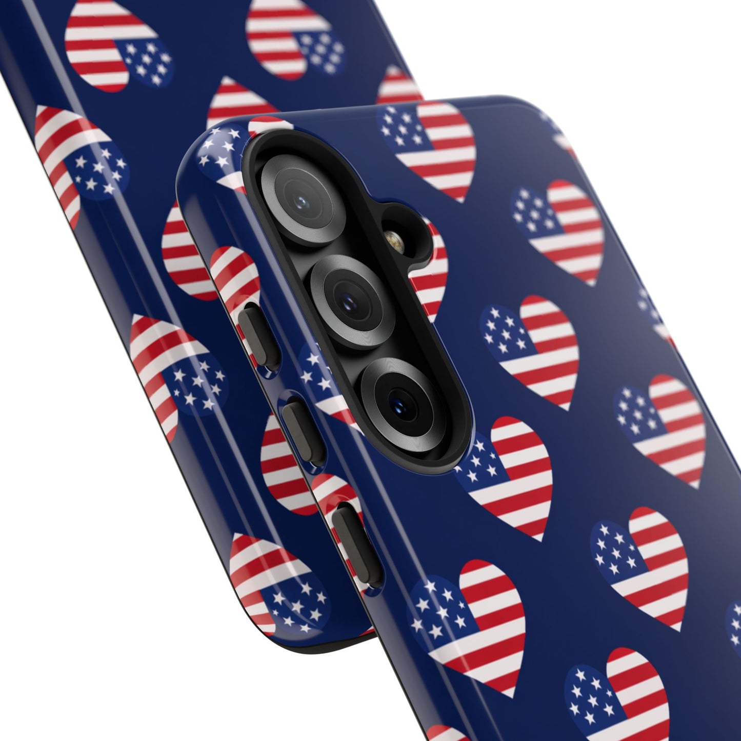 Patriotic American Flag Heart Phone Case – Tough Shockproof, USA Stars & Stripes for Iphone, Samsung Galaxy and Pixel