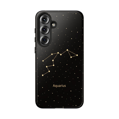 Aquarius Zodiac Constellation Phone Case – Luxe Gold Celestial Cover