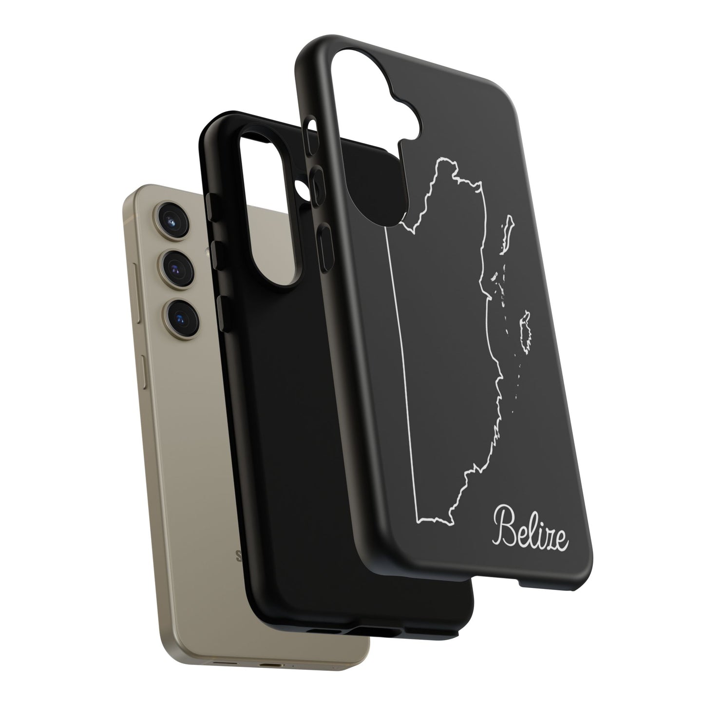 Belize Outline Phone Case – Minimal Country Map Tough Case (iPhone, Samsung, Pixel)