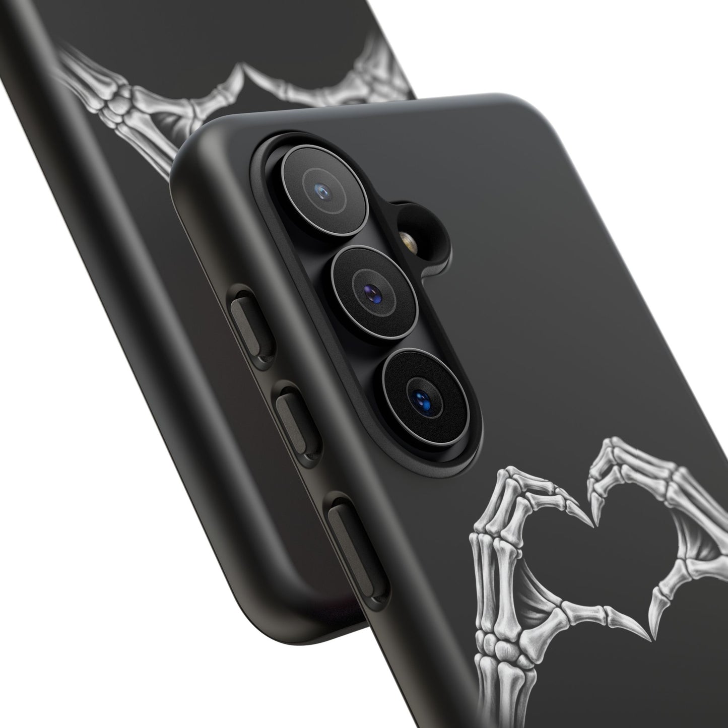 Skeleton Hands Heart Phone Case | Gothic Black Protective Cover