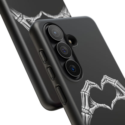 Skeleton Hands Heart Phone Case | Gothic Black Protective Cover