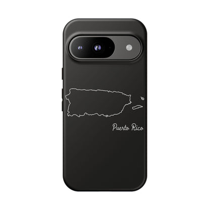 Puerto Rico Outline Phone Case – Minimal Country Map Tough Case (iPhone, Samsung, Pixel)