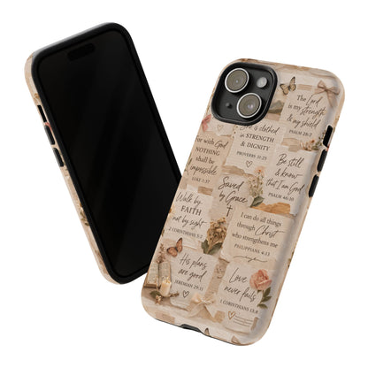 Christian Bible Verse Phone Case | Faith Scripture Aesthetic Floral Christian Case