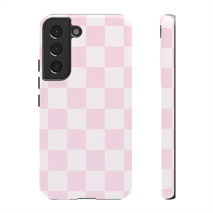 Pink Checkerboard Phone Case | Aesthetic Tough Protective Case