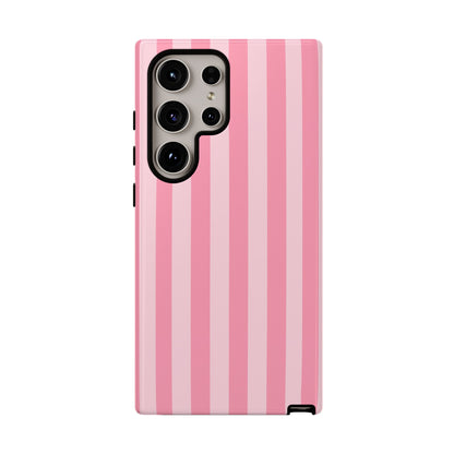 Pink Stripe Phone Case – Pastel Coquette Aesthetic Tough Protective Case