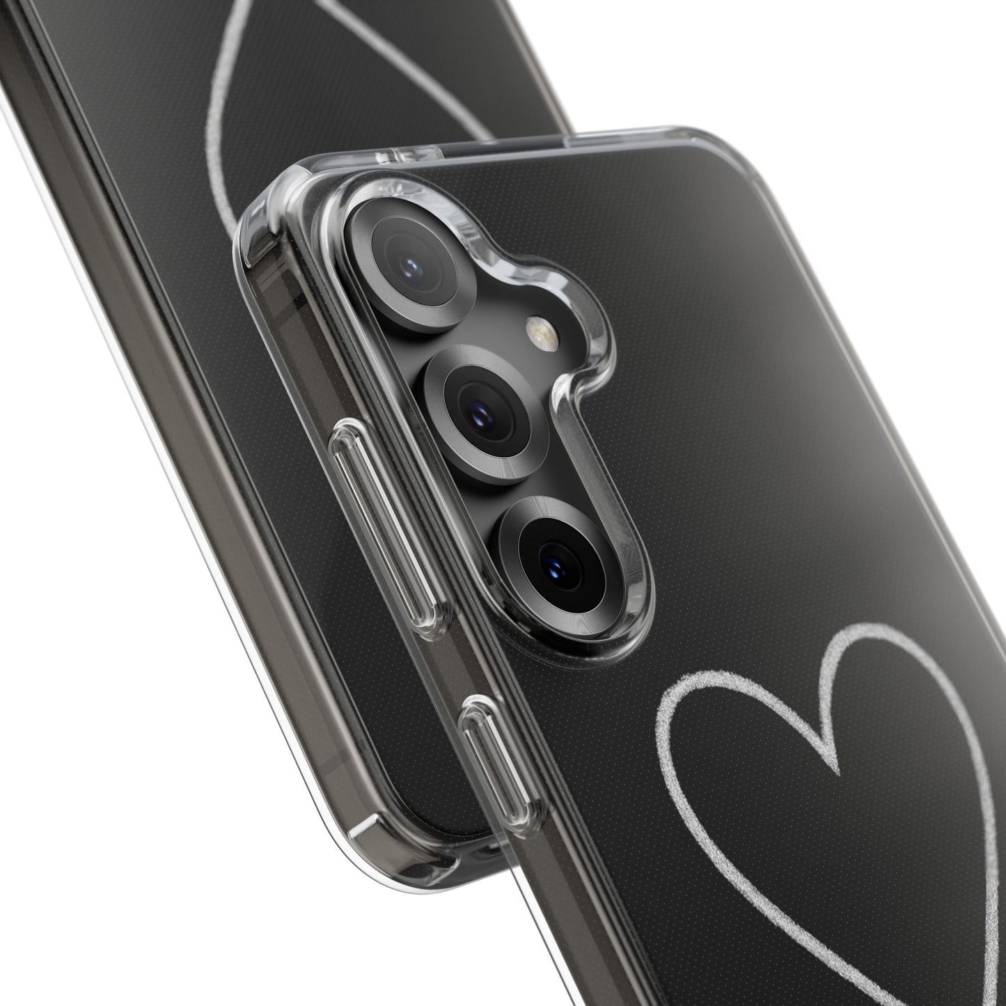 Minimal Hand-Drawn Heart Clear Phone Case | Aesthetic Clear Protective Case