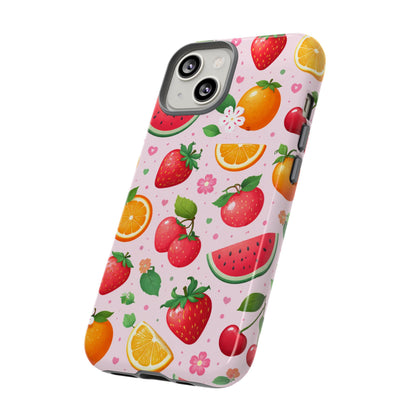 Fruit Phone Case – Tough Shockproof, Strawberry Cherry Citrus Summer Design for Iphone, Samsung Galaxy and Pixel