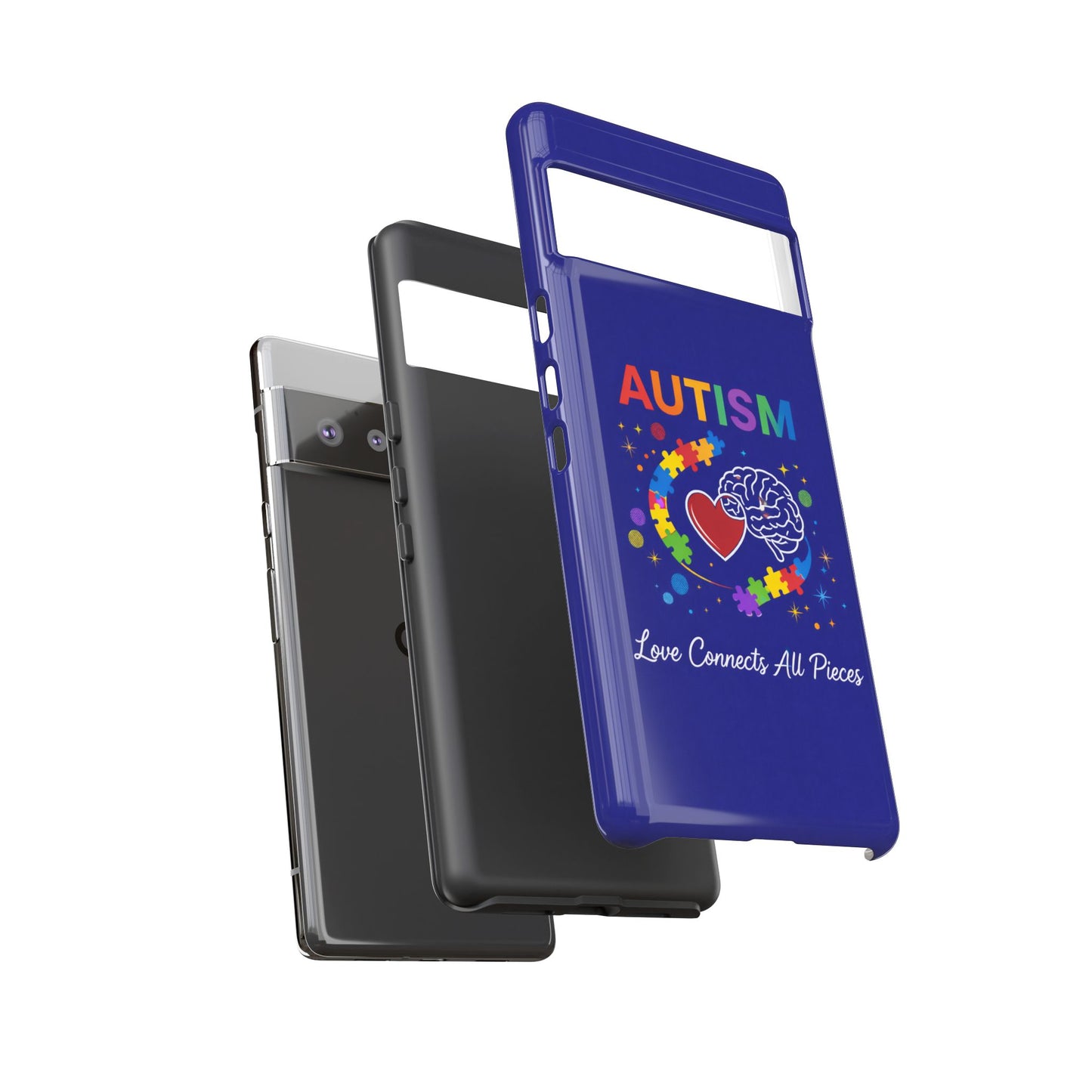 Autism Awareness Tough Case – "Love Connects All Pieces" Phone Case for Iphone, Samsung Galaxy and Pixel