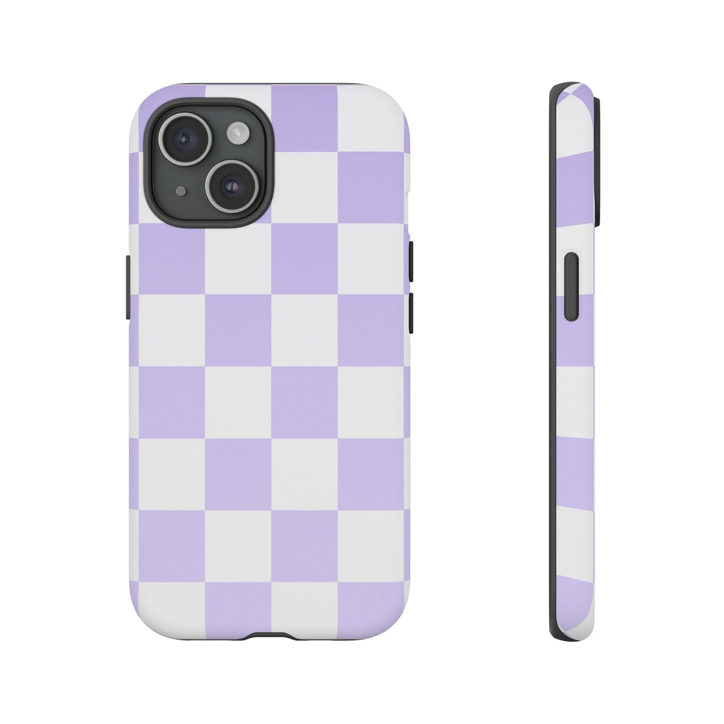 Lavender Checkerboard Phone Case | Pastel Aesthetic Checkered iPhone & Samsung Tough Case