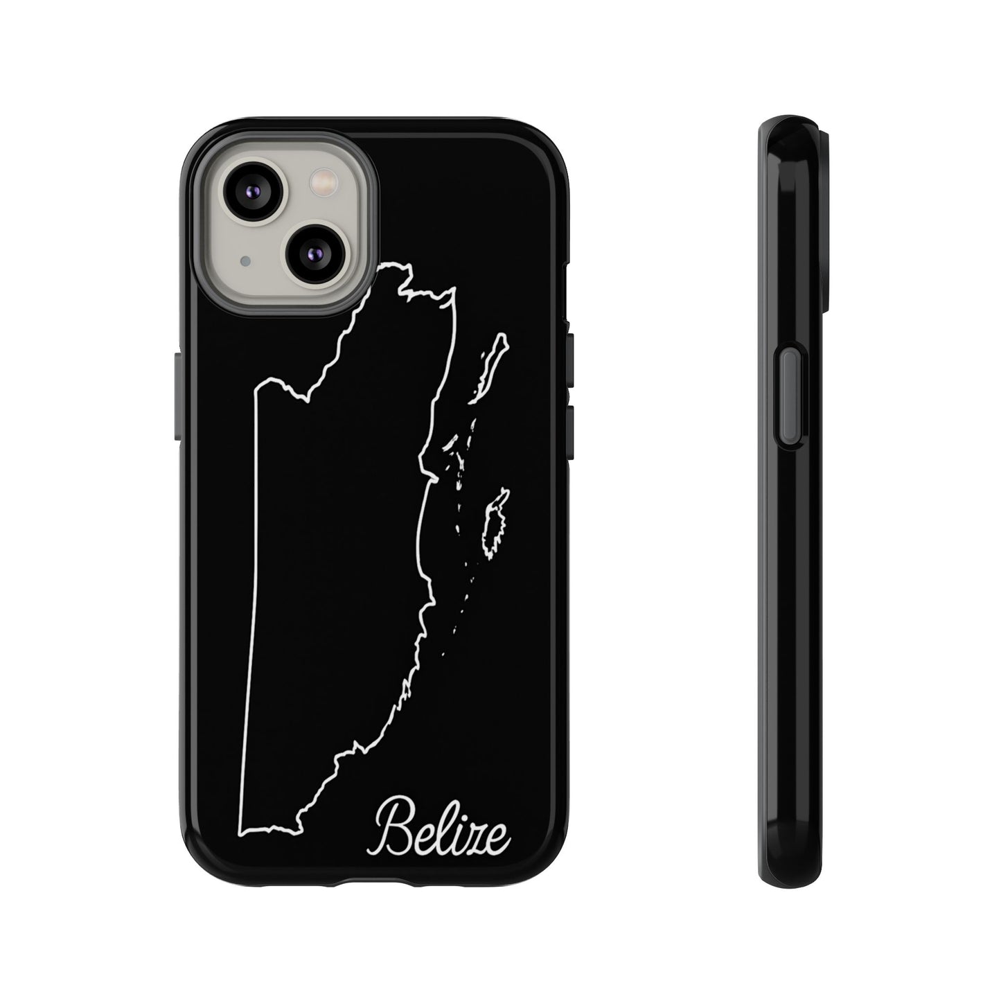 Belize Outline Phone Case – Minimal Country Map Tough Case (iPhone, Samsung, Pixel)