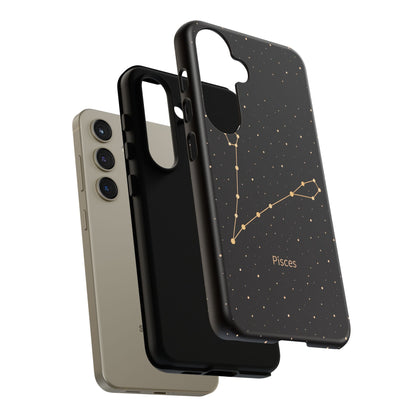 Pisces Zodiac Constellation Phone Case – Luxe Gold Celestial Cover